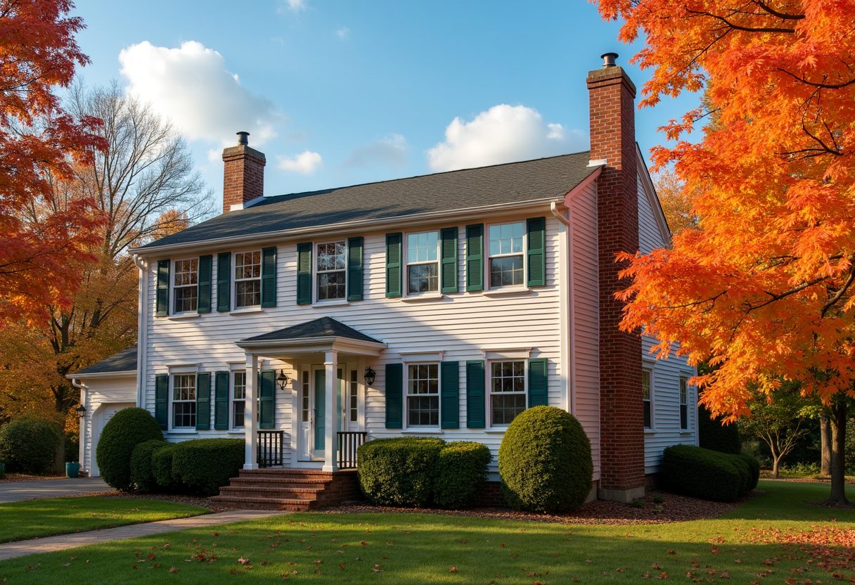 Two-storey home with a restored brick chimney — Sammamish